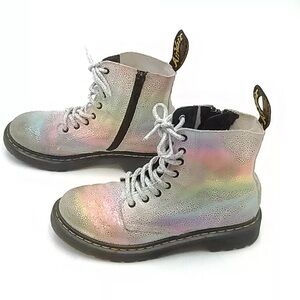 DR MARTENS PASCAL JUNIOR 1460 GIRLS MULTICOLOR RAINBOW BOOTS SIZE 3